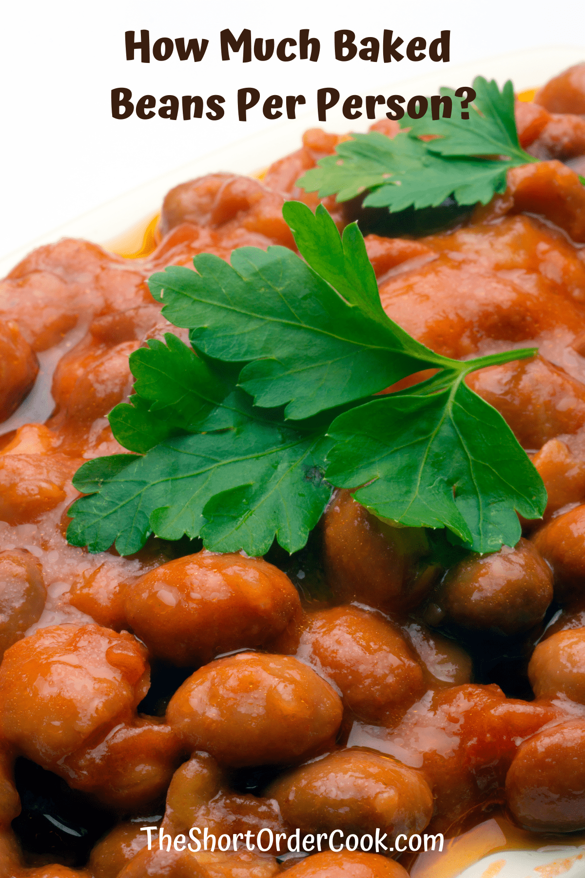 Baked beans topped with cilantro.