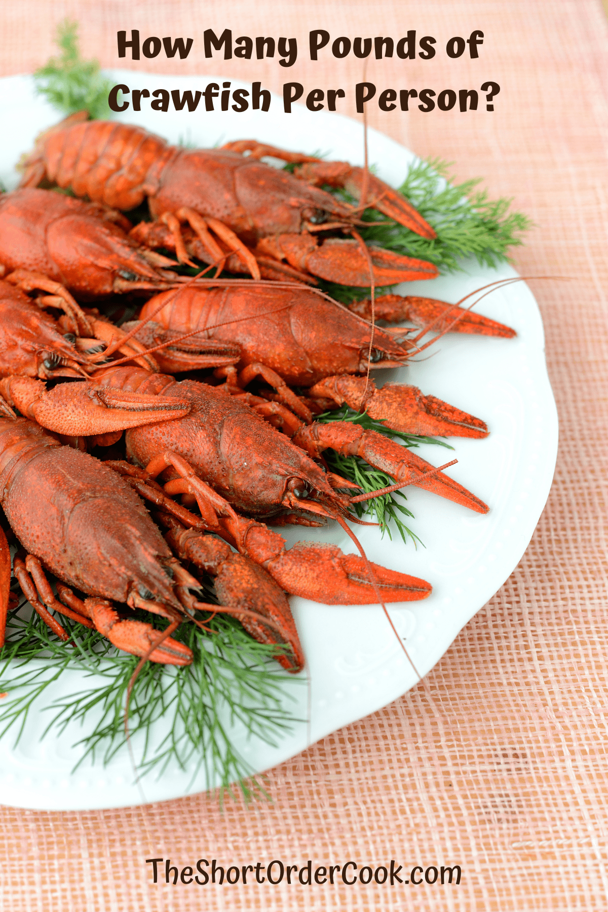 A white plate with a pile of cooked crawfish on it.