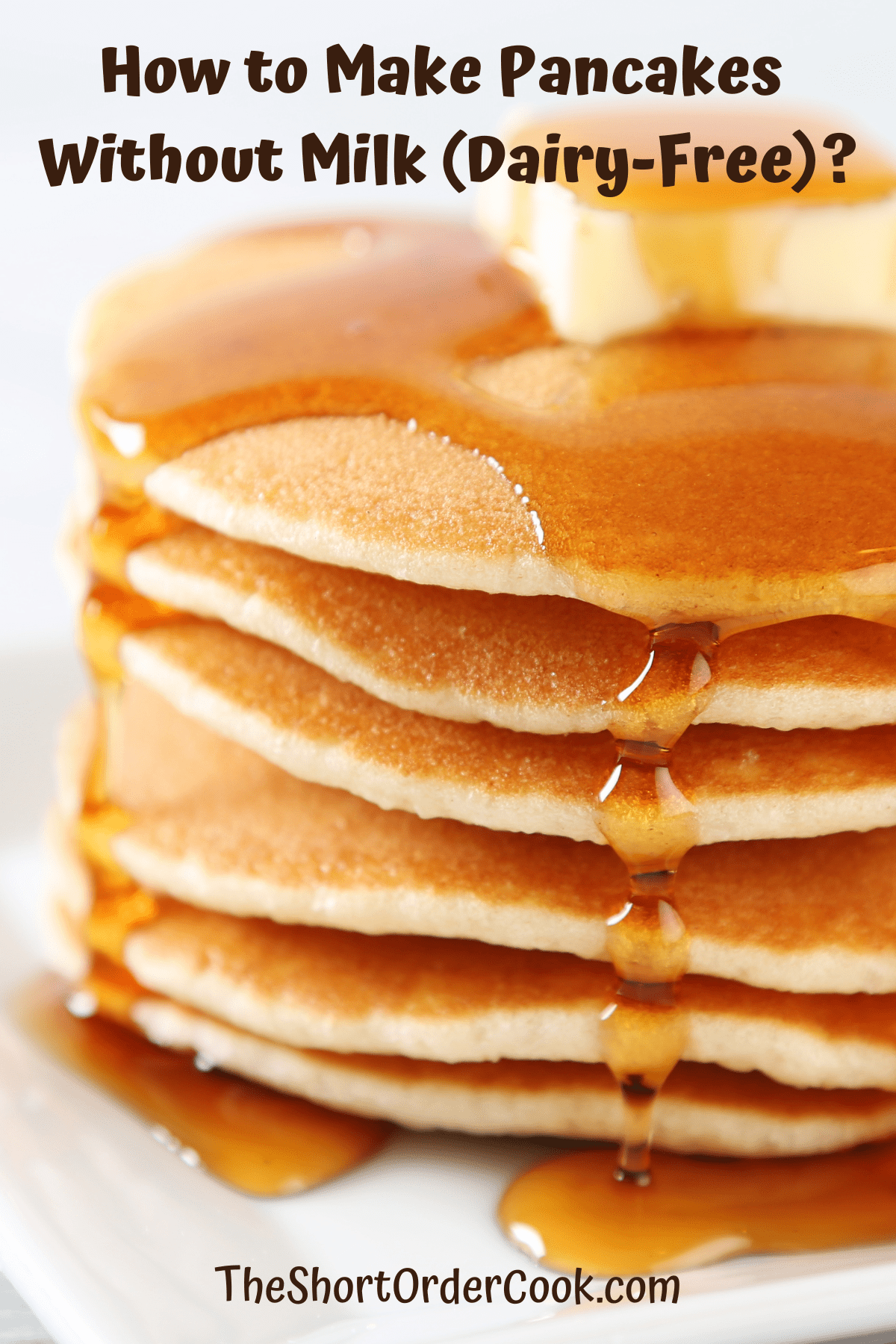 Stacks of pancakes on a plate.