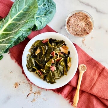 Greens in a bowl ready to eat