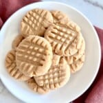 Plate of peanut butter cookies from a small batch recipe.