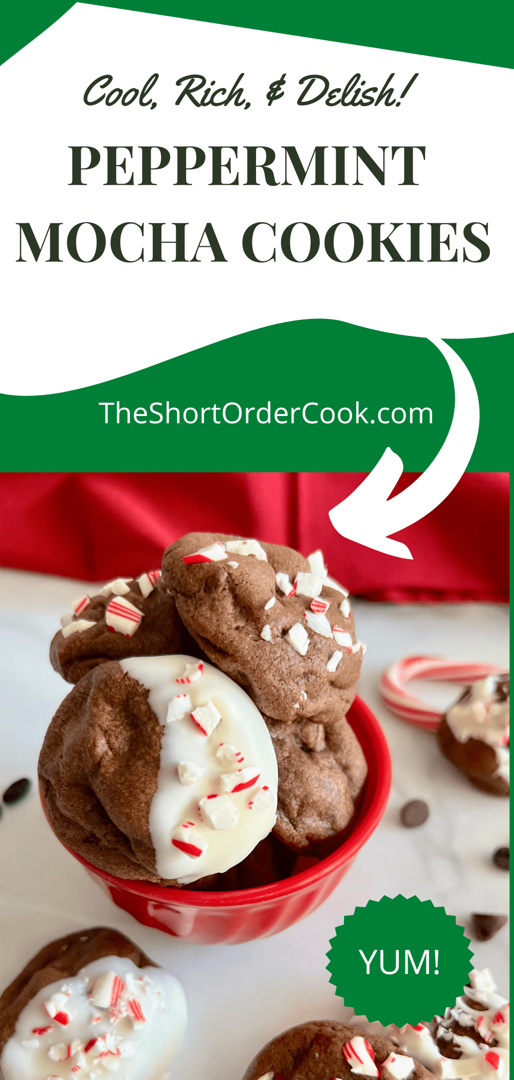 Peppermint Mocha Cookies ready to eat.