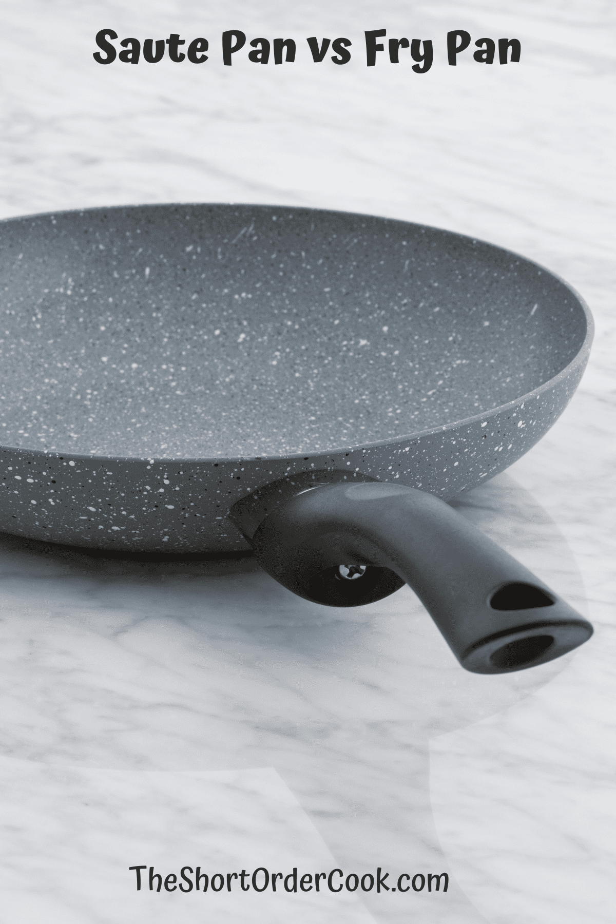 A granite frying pan which is different than a saute pan.
