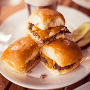 Sliders on a plate ready to eat.