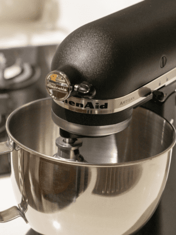 Stand mixer on the counter.