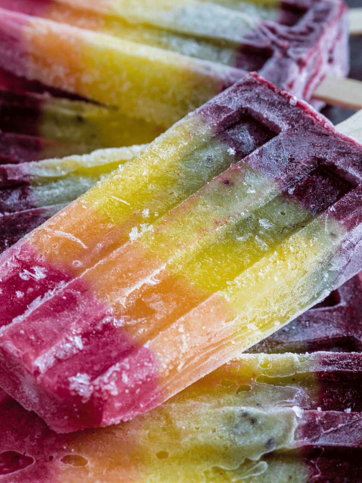 Easy No-Bake Desserts is popsicles that look like a rainbow.