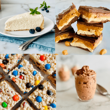 Easy No-Bake Desserts images for 4 different recipes.