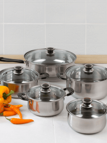 Pots and pans to buy for cooking on an electric stovetop.