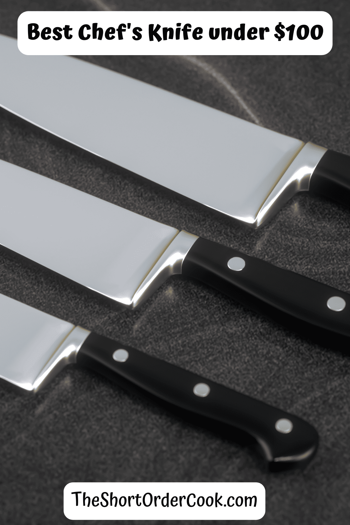 Best chef knives to buy on amazon for under $100 laying on a table. 
