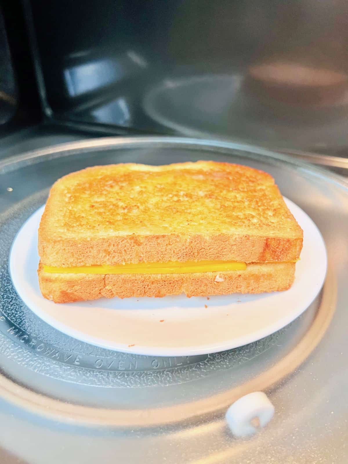 Cheese sandwich Ready to cook in the microwave.