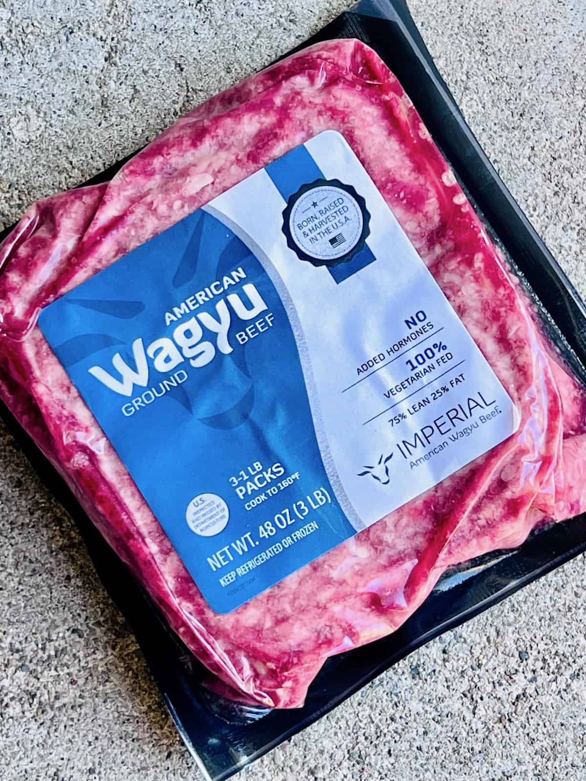 A package of American Wagyu ground beef bought at Costco.