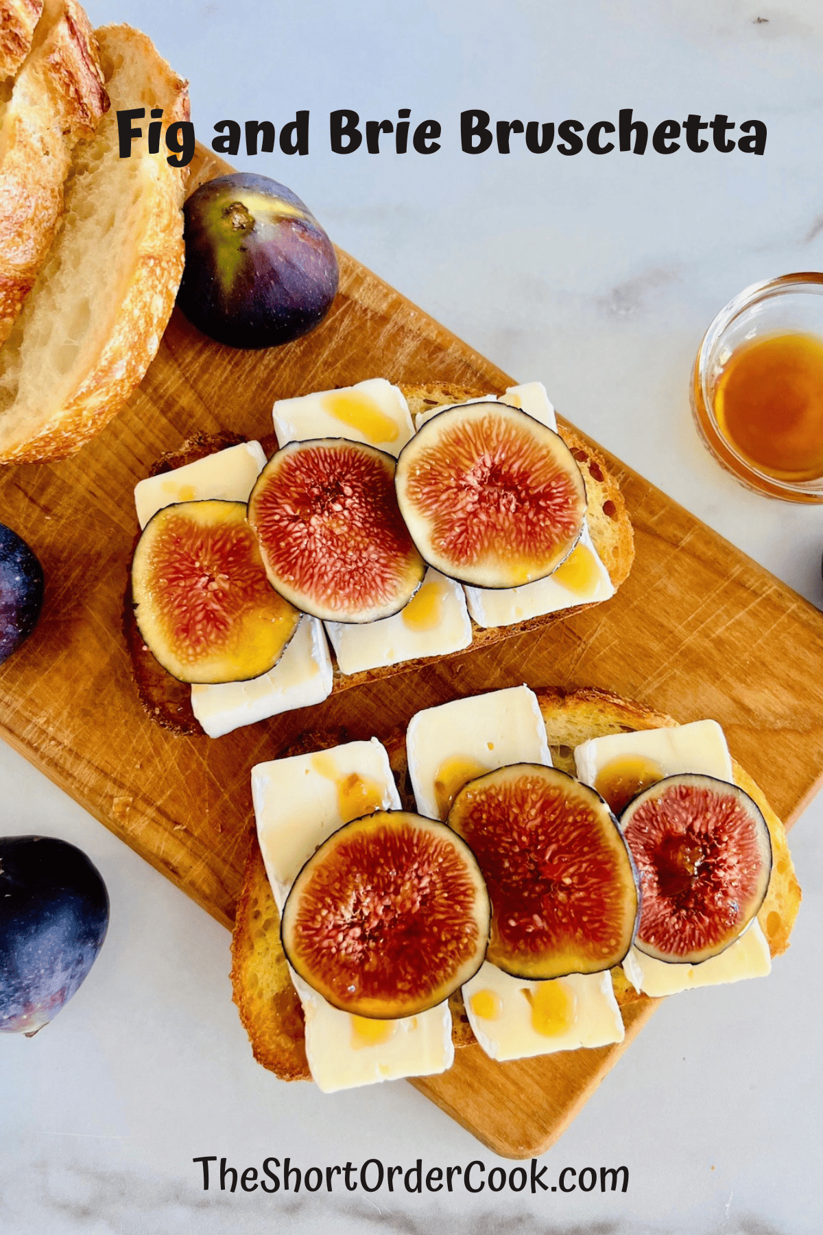 Fig and Brie Bruschetta toasts ready to eat.