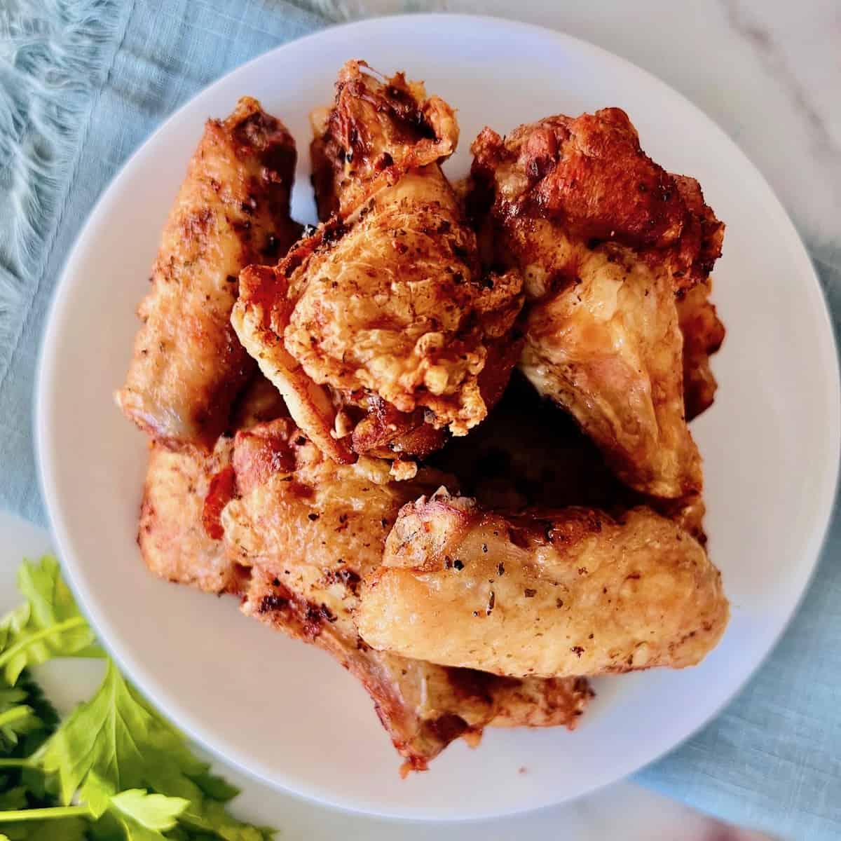 Naked Chicken Wings on a plate.