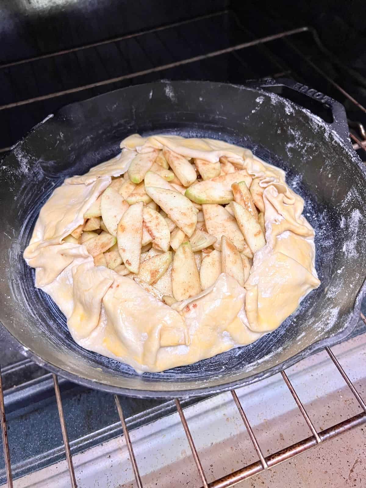 Puff Pastry Apple Galette In the oven to cook