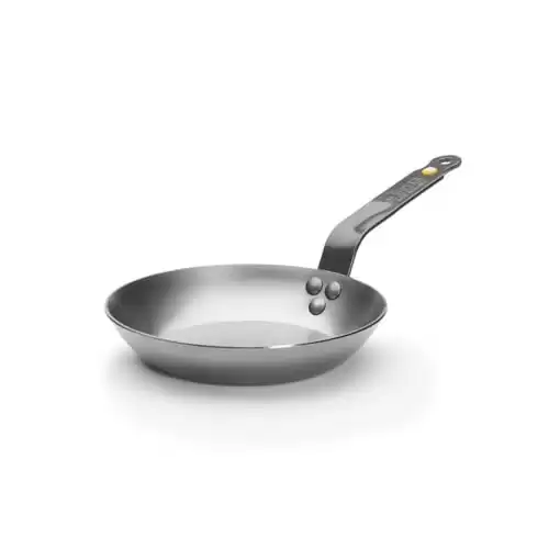 de Buyer MINERAL B Carbon Steel Fry Pan - 8” - Ideal for Searing, Sauteing & Reheating - Naturally Nonstick - Made in France