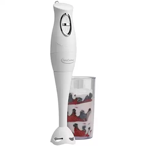 Betty Crocker Hand Held Immersion Blender Stick with Beaker | One Hand Mixer | Chopper and Dicer | BC-1303CK