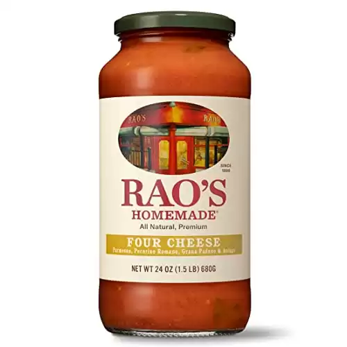 Rao's Homemade Four Cheese Pasta Sauce, 24 oz, Tomato Sauce, All Purpose, Keto Friendly Pasta Sauce, Premium Quality Tomatoes from Italy
