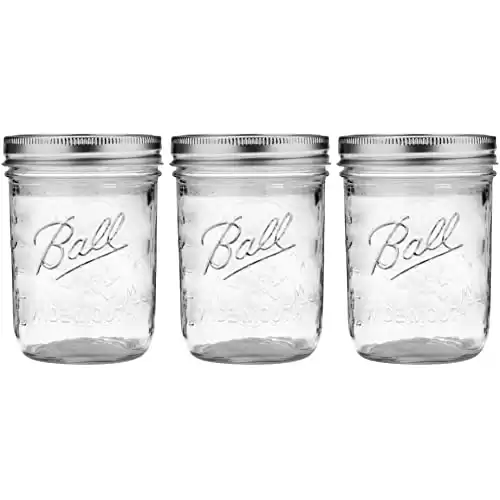 Ball Wide Mouth Pint 16-Ounces Mason Jars with Lids and Bands, (Set of 3)