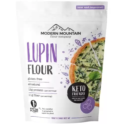 Lupin Flour (3 lb) Low-Carb Flour, 2g Net Carbs Per Serving, Improve Keto-Friendly Baked Goods, High in Protein and Fiber, Keto, Gluten-Free, Non-GMO
