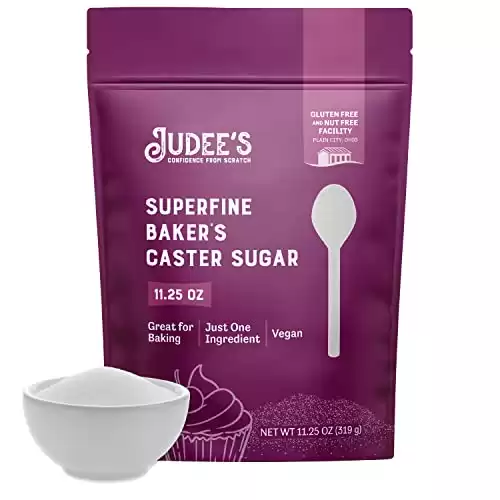 Judee's Superfine Caster Sugar - 11.25 oz - Delicious and 100% Gluten-Free - Bakers Sugar for Homemade Treats, Baked Goods, and Toppings - Airy and Smooth
