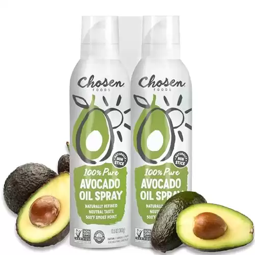 Chosen Foods 100% Pure Avocado Oil Spray, Keto and Paleo Diet Friendly, Kosher Cooking Spray for Baking, High-Heat Cooking and Frying (13.5 oz, 2 Pack)