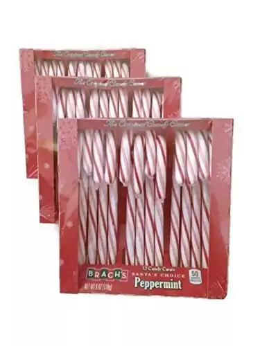 Brach's 12 Peppermint Candy Canes, 12 Count (Pack of 3)