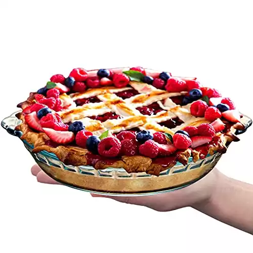 8 Inch Glass Pie Plate by NUTRIUPS Glass Pie Pan for Baking Glass Pie Dish Right Size for Small Family