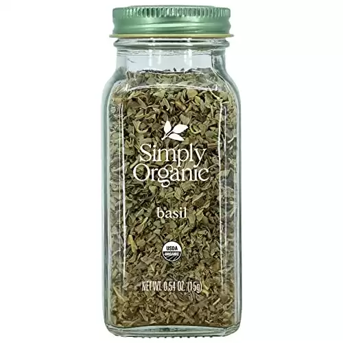 Simply Organic Basil Certified Organic, 0.54-Ounce Container