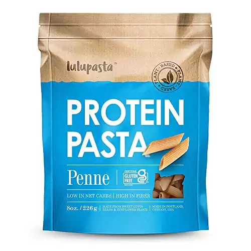 High Protein Pasta, 19g, Made with Lupin Flour & Sunflower Flour, 4g Net Carb, Gluten Free, Keto Pasta, Low Carb Pasta, Lupin Pasta by lulupasta (Penne, 1 Pack)