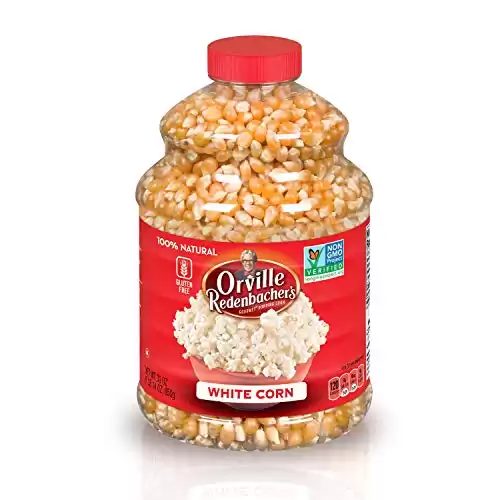 Orville Redenbacher's Original Gourmet White Popcorn Kernels, Gluten Free, 30 Ounce Jar (6 Pack)