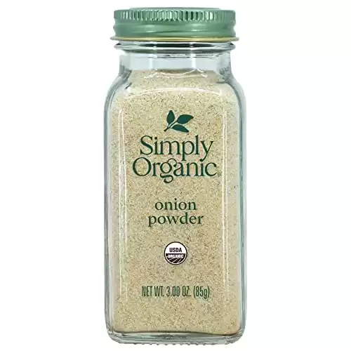 Simply Organic White Onion Powder, 3-Ounce Jar, Organic US Grown Onions, Real Onion Taste Without The Tears, Kosher, Non GMO