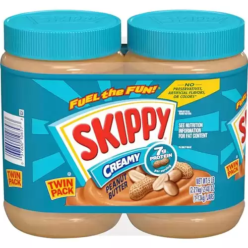 SKIPPY Creamy Peanut Butter, 40 Ounce Twin Pack,2.5 Pound (Pack of 2)