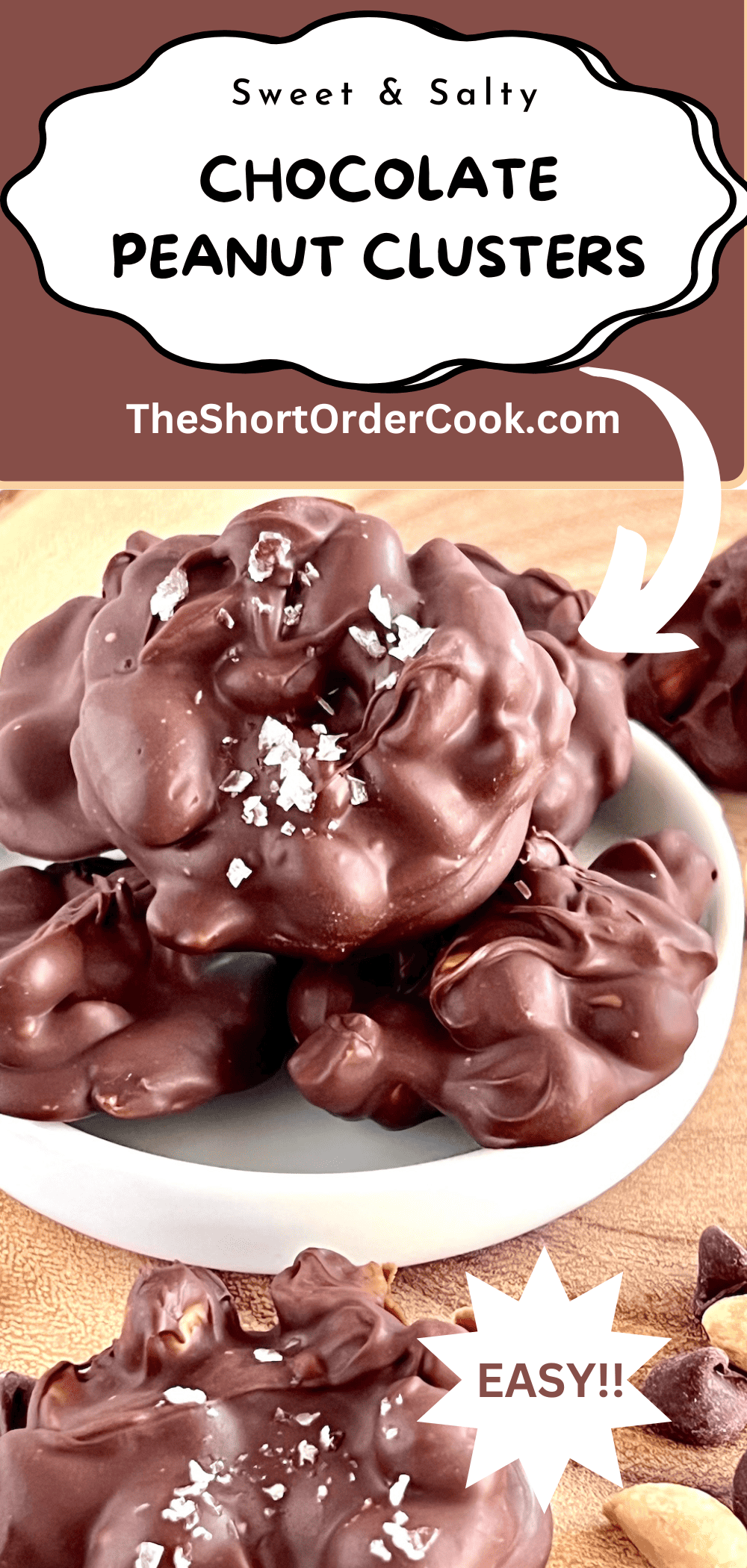 Chocolate Peanut Clusters with sea salt. 