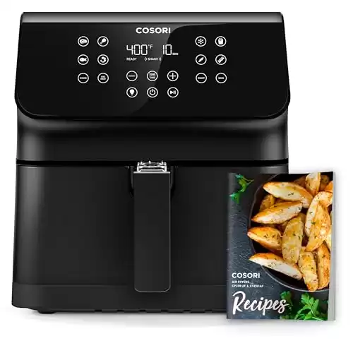 COSORI Air Fryer Oven Pro II 5.8QT Large Airfryer, 12 in 1 Savable Custom Functions, Cookbook and Online Recipes, Nonstick and Dishwasher-Safe Detachable Square Basket