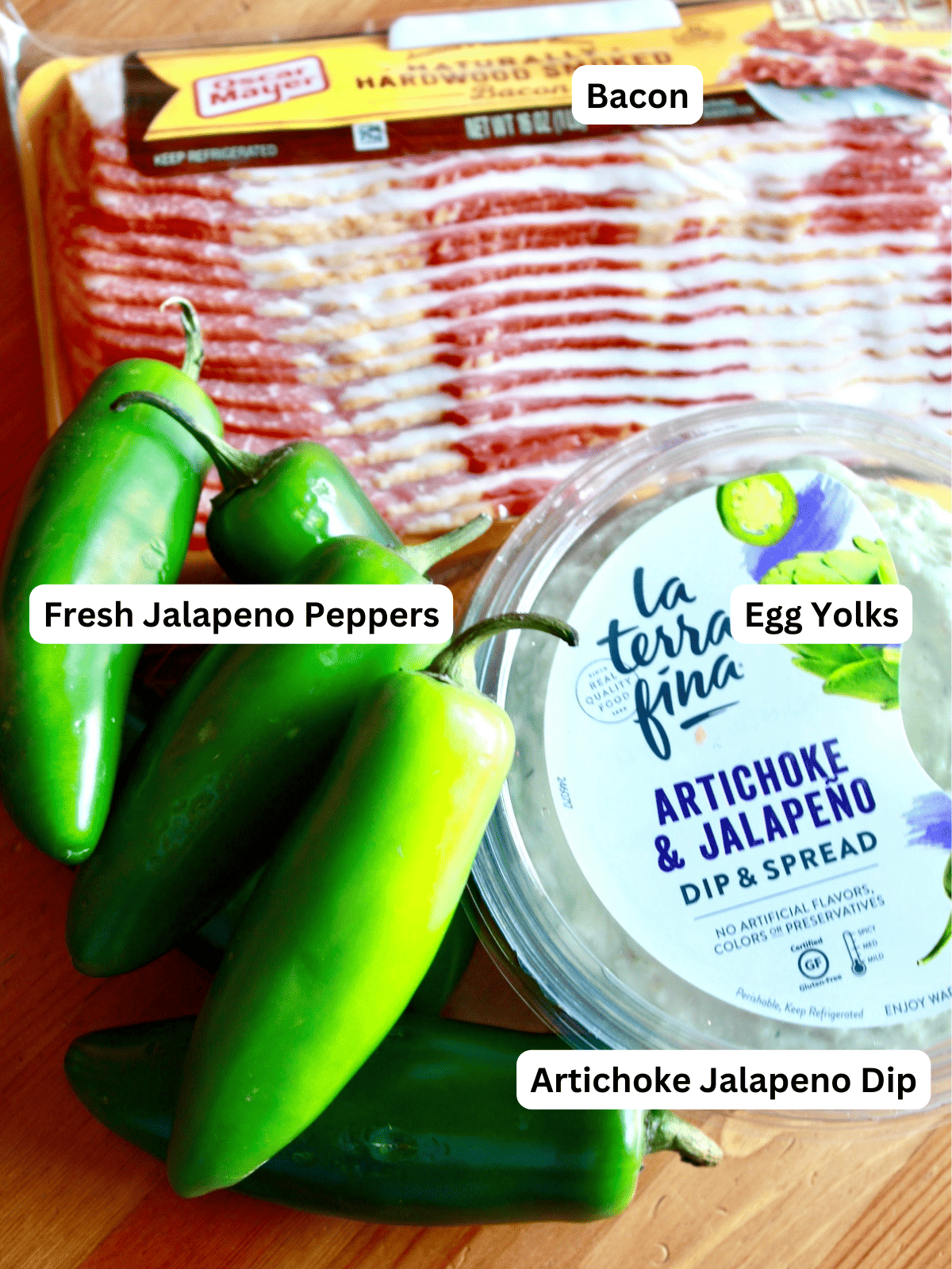 Grilled Jalapeño Poppers Ingredients Labeled