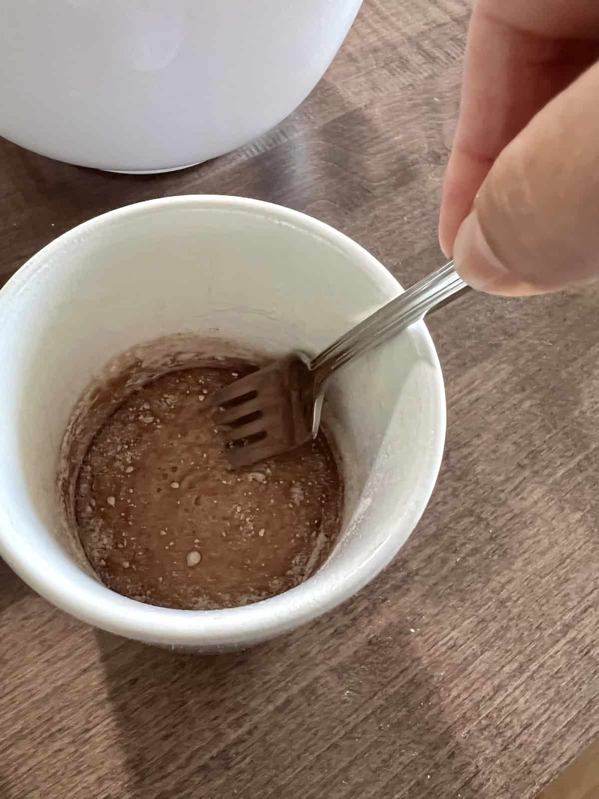 Mixing with a fork