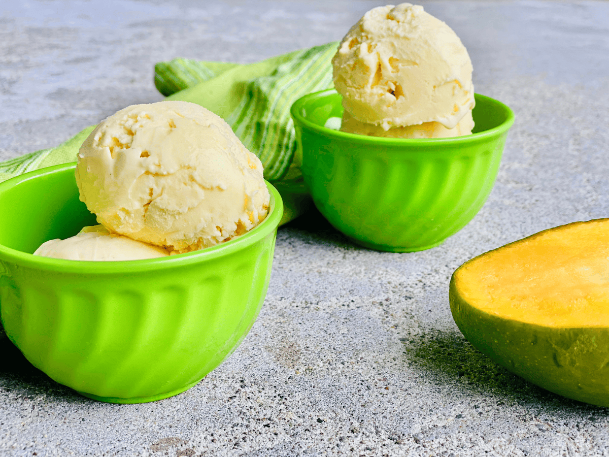 Best Ever Mango Ice Cream with Ice Cream Maker