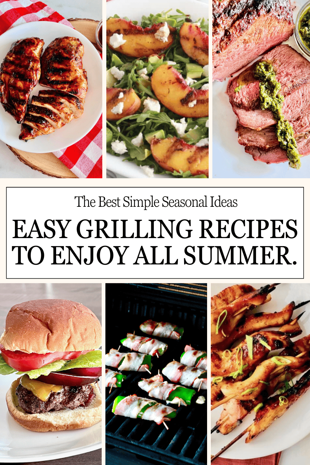 6 photos for dinner ideas to make on the grill during summer.