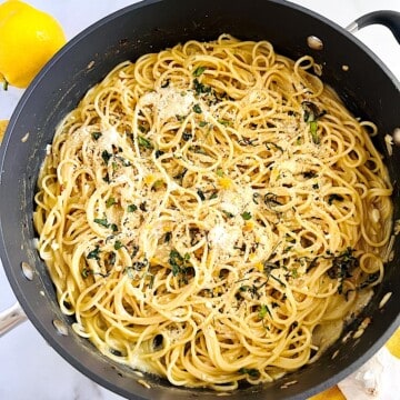 One Pot Lemon Butter Pasta (Pasta al Limone made in the traditional Italian way without cream)