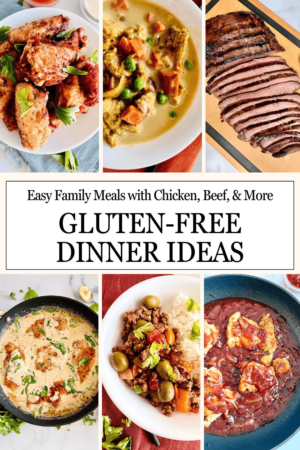 6 Gluten-free recipes from a list of 50 of the best ideas for dinner.
