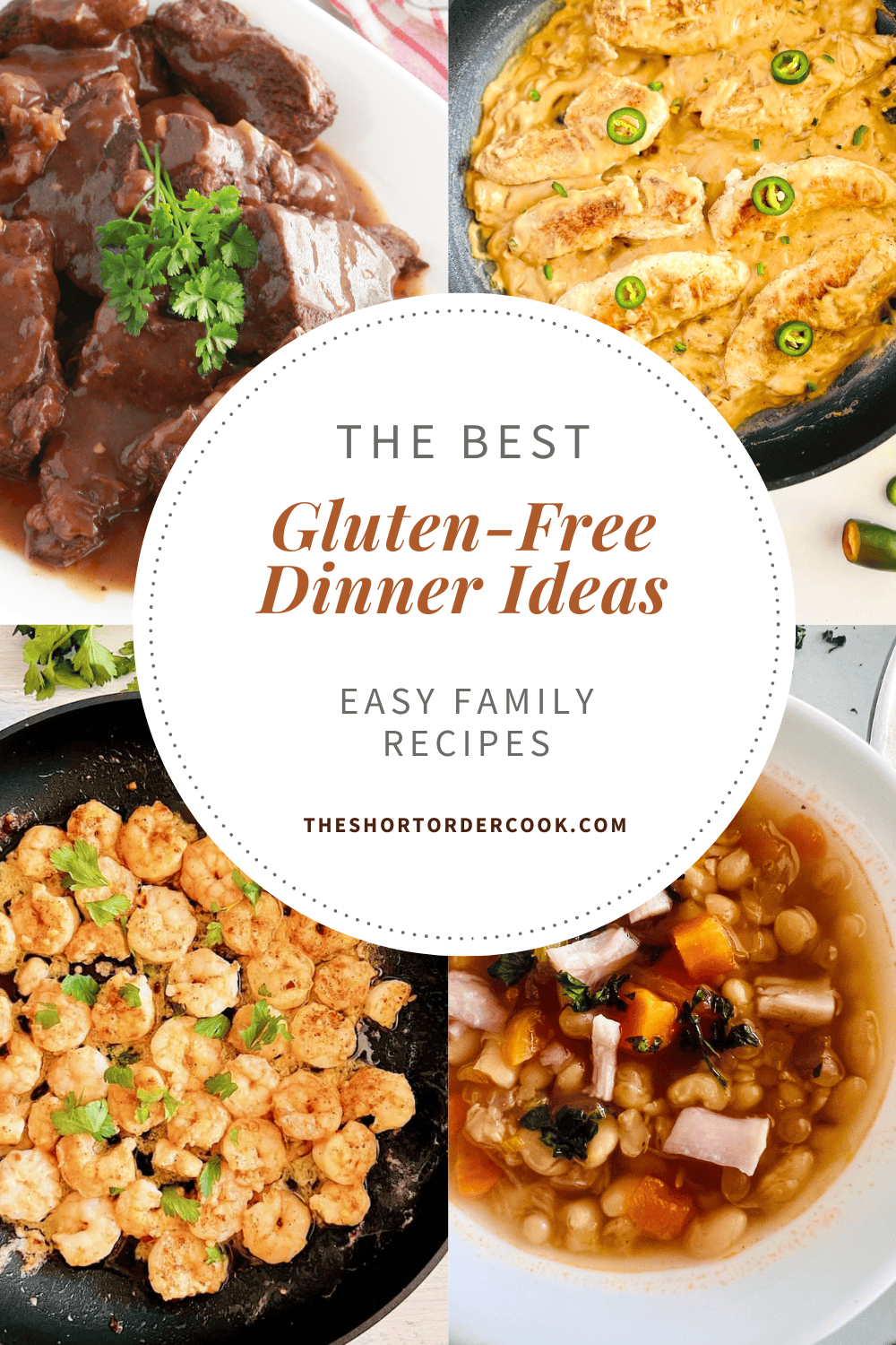 4 photos of meal ideas from recipes that are gluten-free.