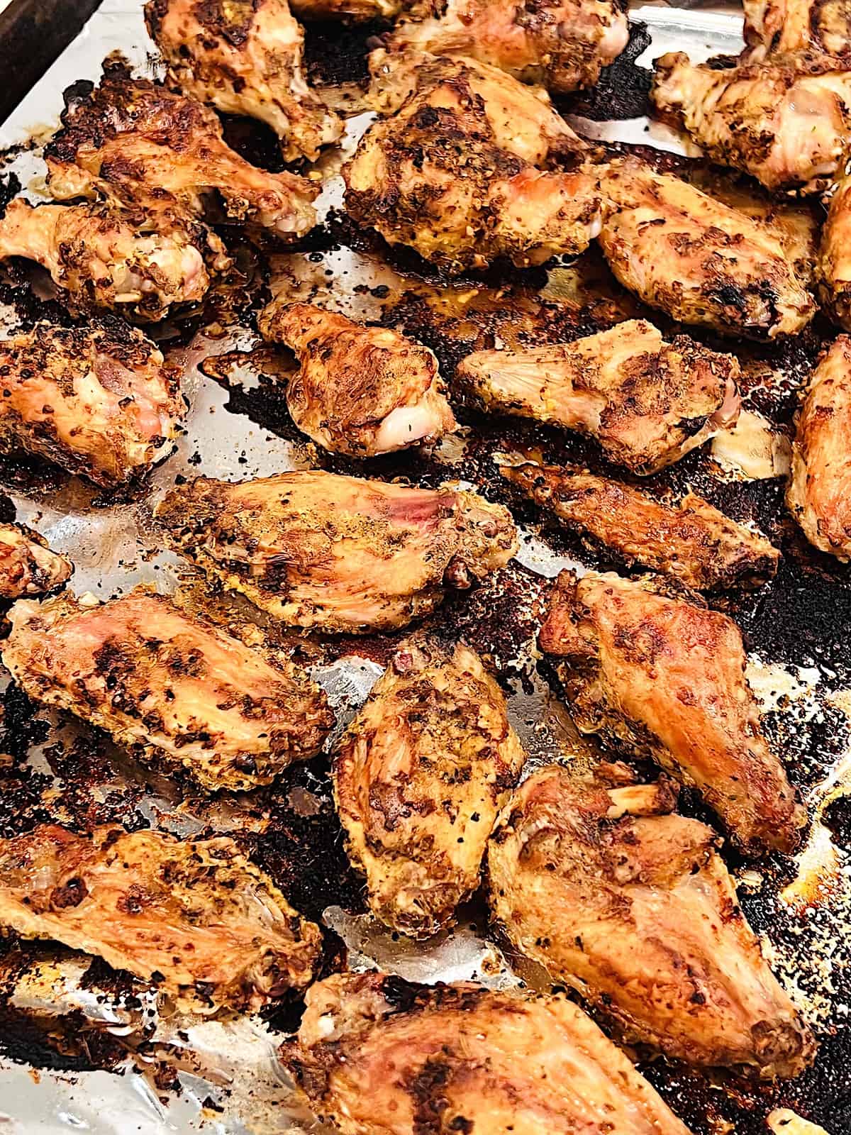 Chicken Wings in the Oven baked on the sheet pan.