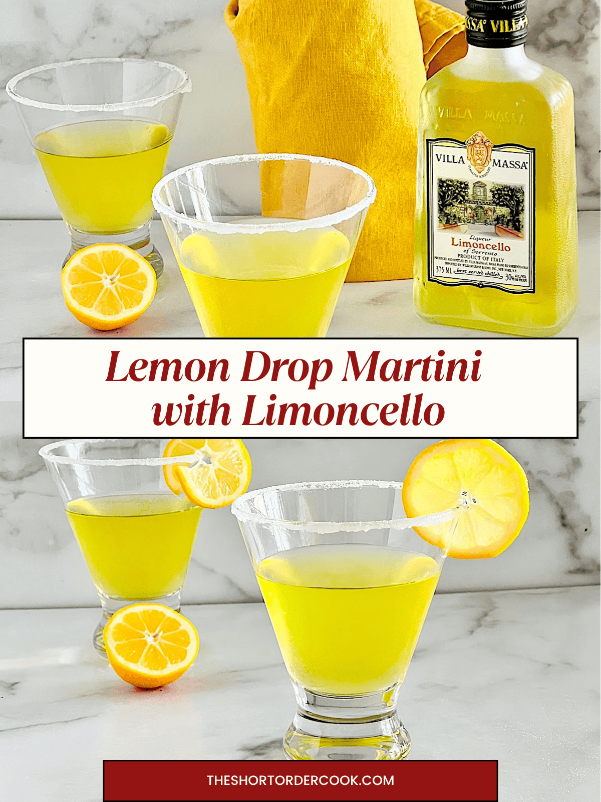 Lemon Drop Martini with Limoncello Two Photos