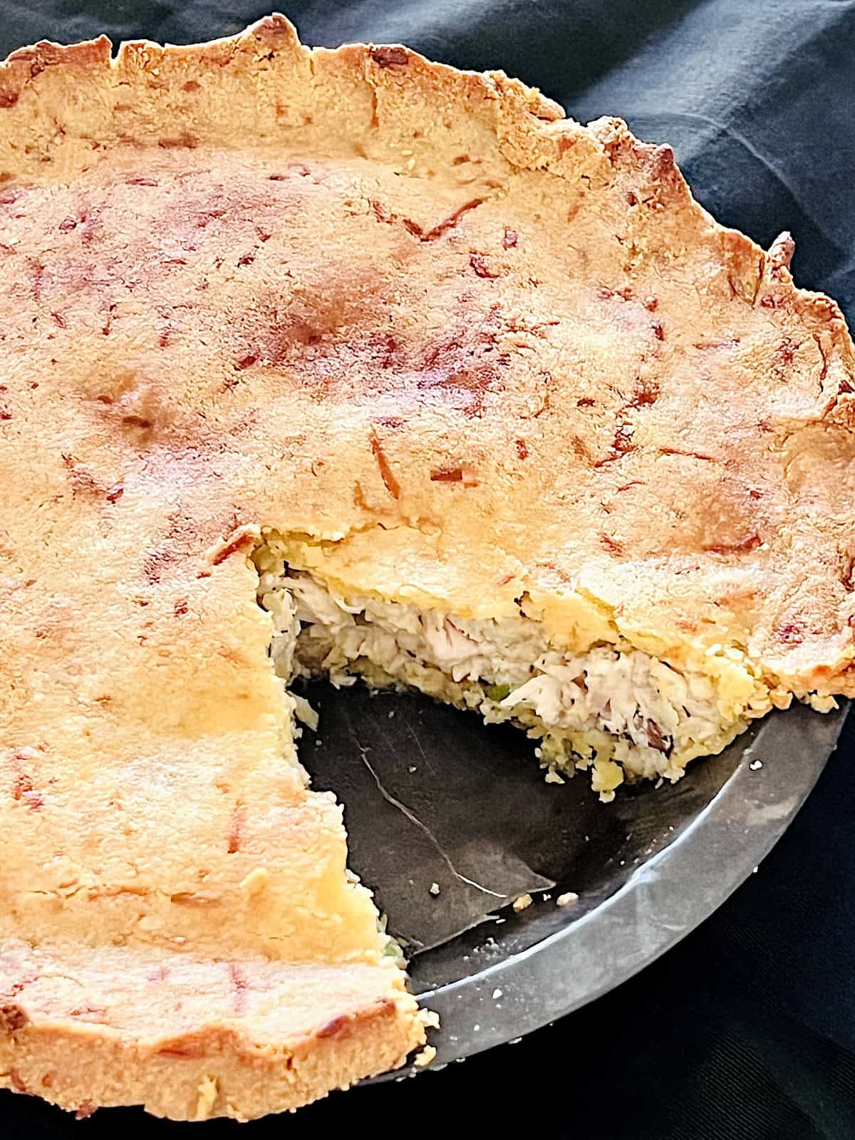 Keto Chicken Pot Pie Best recipe with flaky almond flour crust and creamy filling.