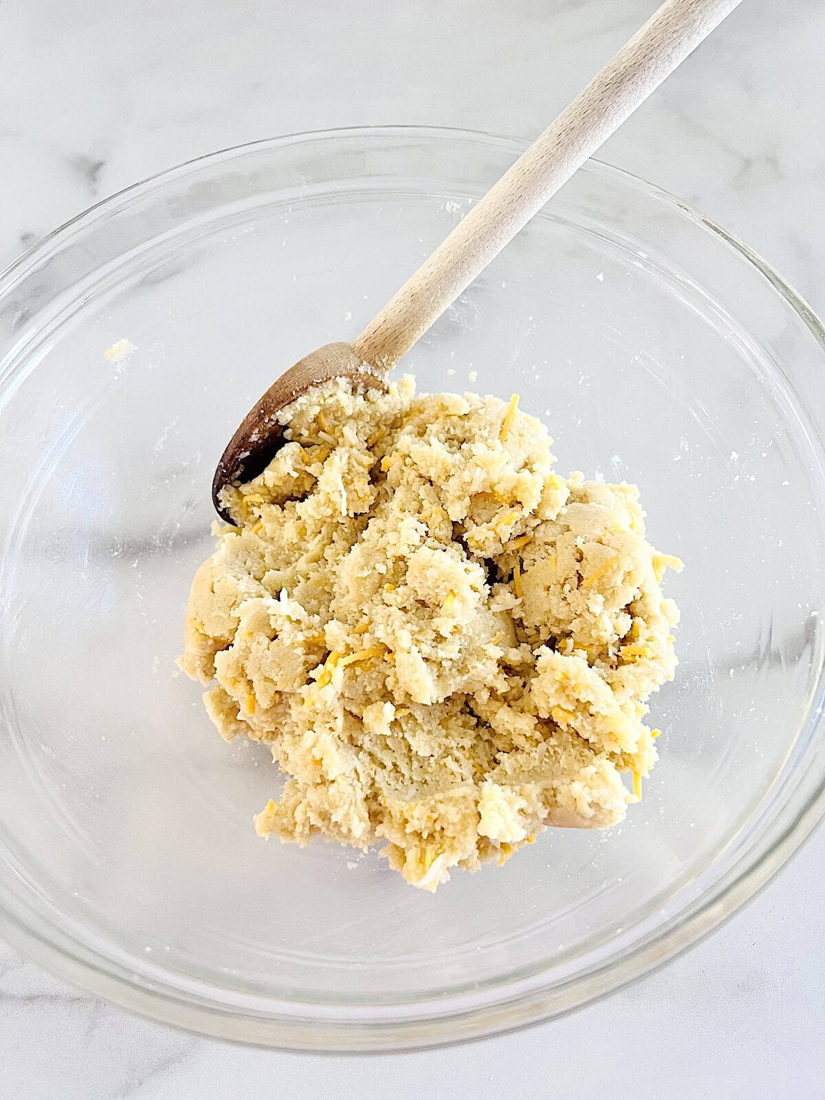 Savory Keto Pie Crust All ingredients mixed in a bowl.