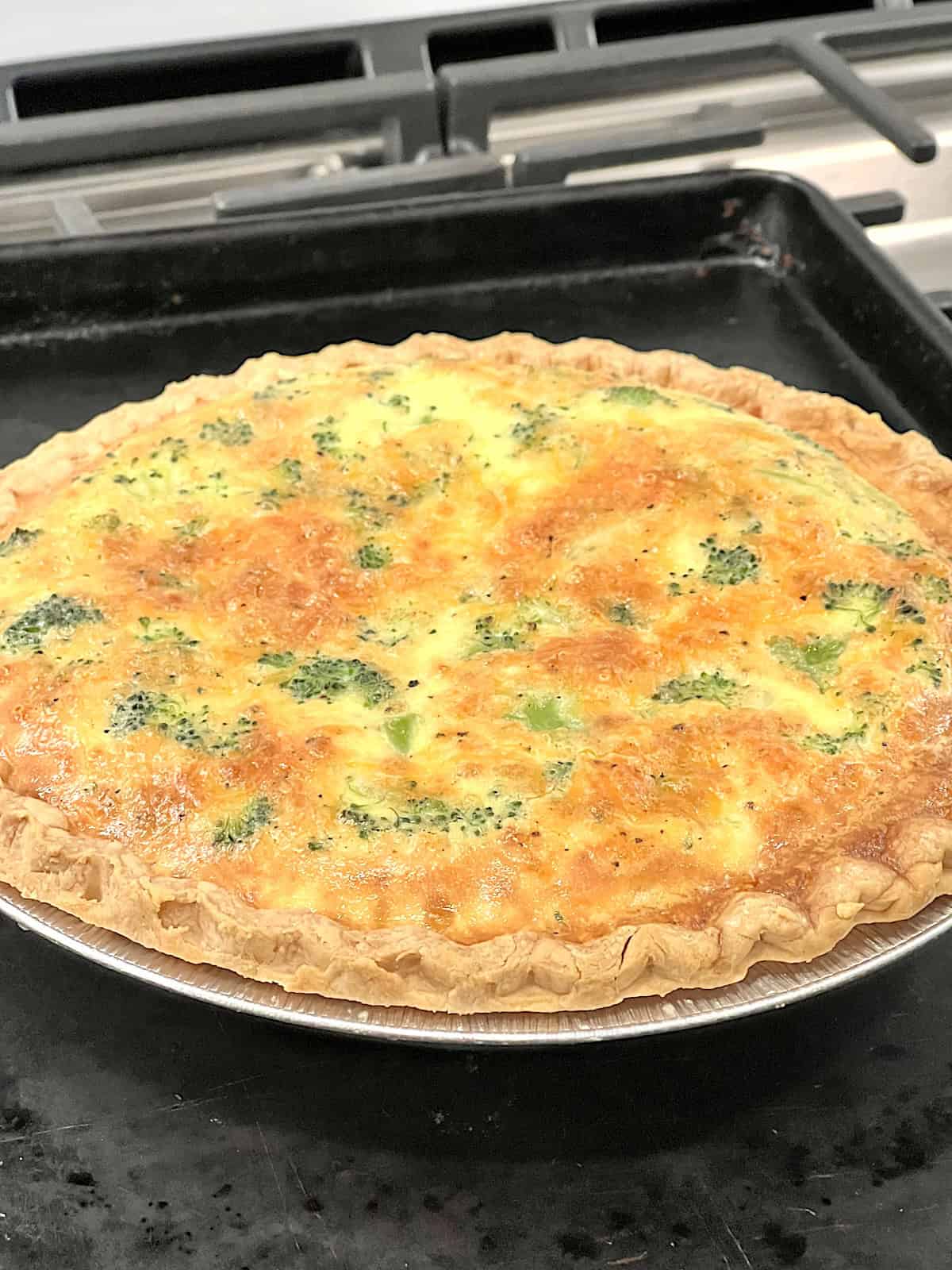 Broccoli Cheese Quiche Fresh out of the oven.