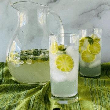 Mojitos by the Pitcher big batch recipe with limes, mint and Bacardi white rum