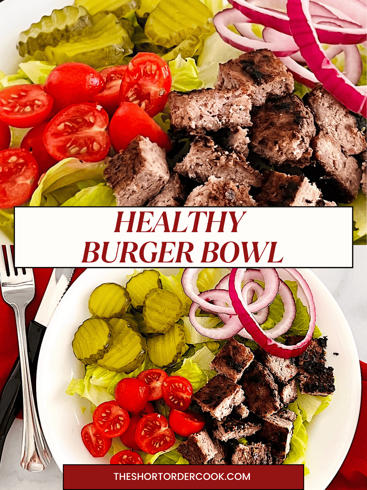 Healthy Burger Bowl Two Photos