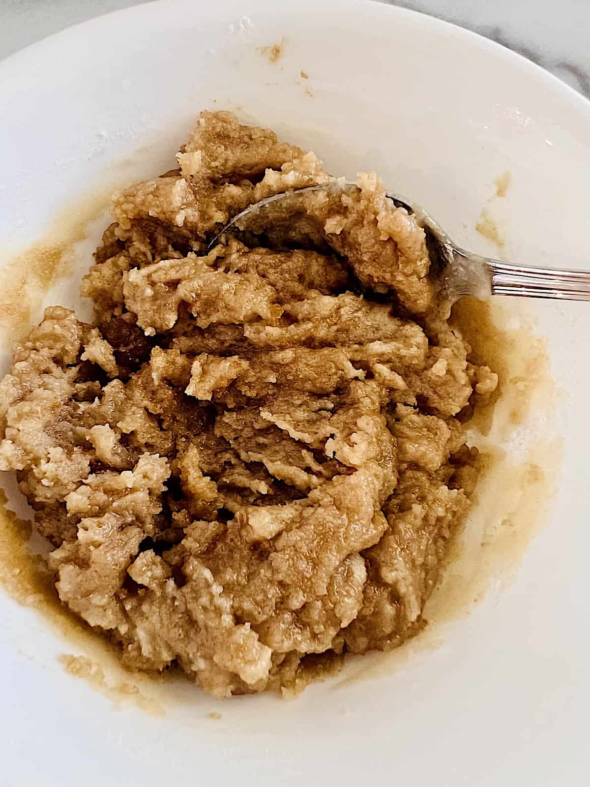 Bowl of crumb topping.