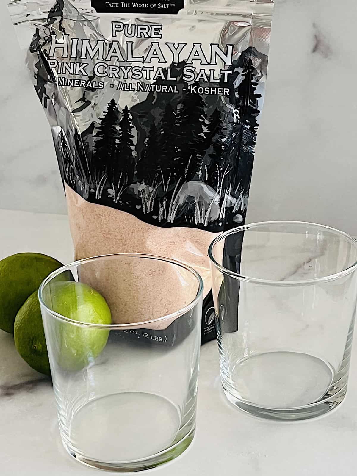 Margarita Glasses salt and lime.